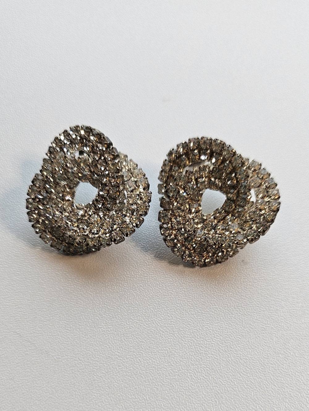 Crystal Loop Statement Earrings in Champagne